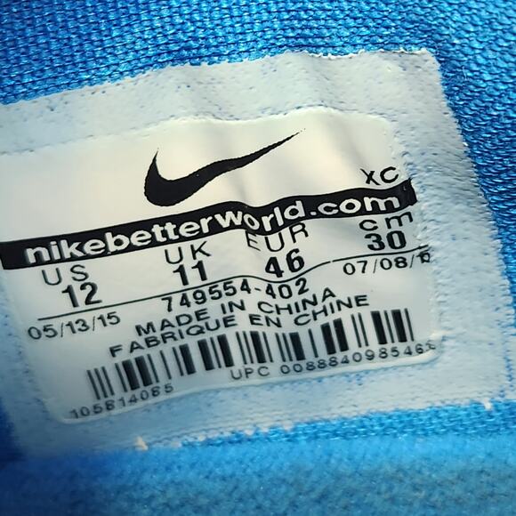 Nike Men Hyperchase TB Basketball Shoes Sneakers Size 12 Blue Silver Low Top main image 9